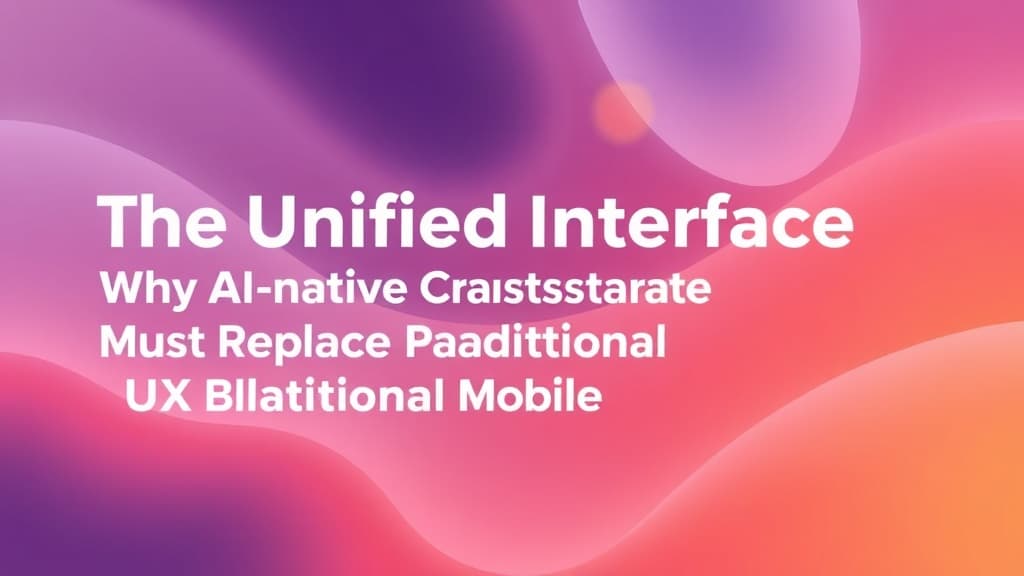 The Unified Interface: Why AI-Native Orchestration Must Replace Traditional Mobile UX